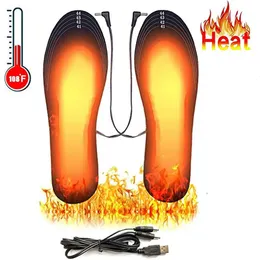 USB-beheizte Schuheinlagen, Füße warm, elektrisch beheizte Einlegesohlen, waschbare warme Thermo-Einlegesohlen, Unisex WJ014 231129