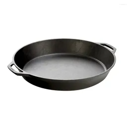 Pans Nonstick Surface Cast Iron Seasoned Dual Handle Pan Great For High Heat Cooking And Searing Sturdy Longlasting
