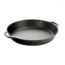 Pfannen, antihaftbeschichtete Gusseisenpfanne mit Doppelgriff, ideal zum Kochen und Anbraten bei hoher Hitze, robust und langlebig