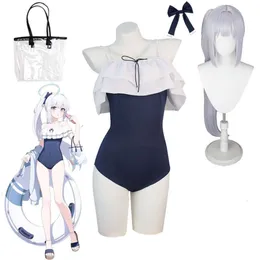 Niebieski archiwum tsukiyuki miyako cosplay stroju stroju kąpielowa królik peruka nagłówek letnie dziewczyny seksowne bodysuit game strojów kąpielowych anime kostiumy