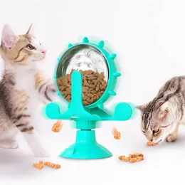 고양이 그릇 피더 애완견 회전하는 휠 피더 그릇 다기능 유출 된 장난감 음식 먹이 컨테이너 용품 용품 2984