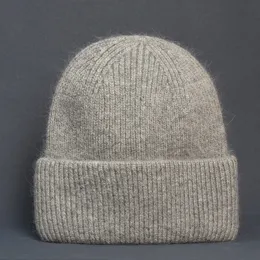 Beanie Skull Caps Verkauf Wintermütze Echte Kaninchenfell Hüte Für Frauen Mode Warme Beanie Solide Erwachsene Abdeckung Kopfkappe 231130