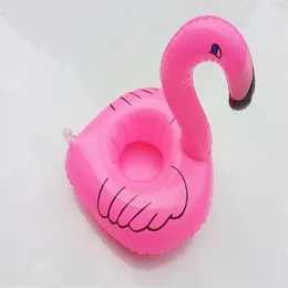 200 st luftmadrasser för kopp uppblåsbara flamingo drycker kopphållare pool flottör simning leksak dryck hållare268o