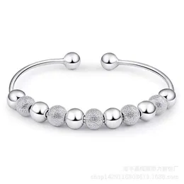 925 Sterling Silber Artikel Schmuck kleine polierte Perlen Charm Armbänder Armreif chinesischer Glückssegen offenes Design286G