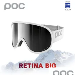 Ski Goggles Original Poc Brand Retina Double Layers Anti-Fog Big Mask Glasses Skiing Men Women Snow Snowboard Clarity 220214 Drop Deli Dhz57