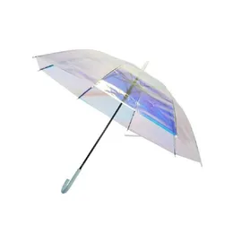Модный прозрачный лазерный зонт с радужной оболочкой Ms Apollo, водонепроницаемый УФ-зонт супер размера, свежий зонт с длинной ручкой от дождя 201112290S