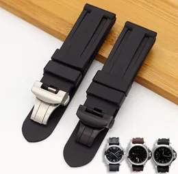 Watch Band For Panerai PAM 111 441 TPU Rubber Silicone 22 24mm Strap Accessories Folding Clasp Bracelet Chain7645801