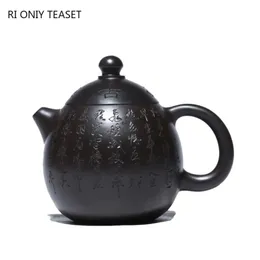 Teaware 110ml Classic Yixing Purple Clay Teapots Raw Ore Black Mud Dragon Egg Tea Pot Tea Ceremony Accessories Customized Zisha Teaware