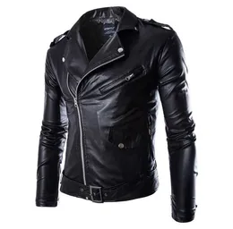 Men039s Jackets Men Fashion PU Leather Jacket Spring Autumn British Style Motorcycle Male Coat Black Brown M3XL2579155