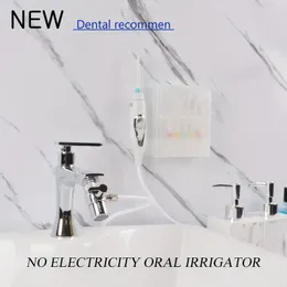 Silent Electricity-Free Dental Flosser and Oral Irrigator for Teeth Cleaning and Whitening