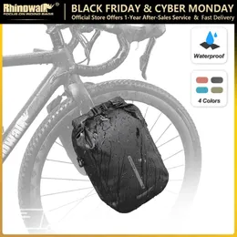 Borse da ciclismo Rhinowalk Borsa per forcella a sgancio rapido per bici Impermeabile 4L 6L Borsa per bicicletta con montaggio frontale per bicicletta Borsa per veicolo per stoccaggio scooter elettrico 231130