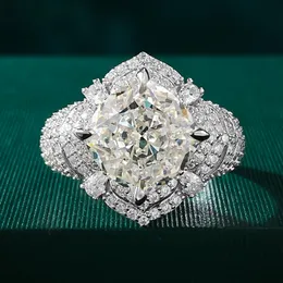 Choucong Unikalne marki pierścionki ślubne biżuteria Nobla Soild 100% 925 srebrna poduszka srebrna kształt biała moissanite Diamond Pierścień dla małej normy dla miłośnika prezentu