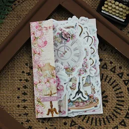 Envoltório de presente Kscraft 40pcs adesivos vintage morrem kits de coleção de adesivos para scrapbooking planejador / cartão fazendo / projeto de diário