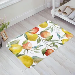 Carpets Grapefruit Leaves Watercolor Painting Kitchen Doormat Bedroom Bath Floor Carpet House Hold Door Mat Area Rugs Home Decor