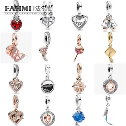 Fahmi Lucky red beetle charm wedding bell gold and silver double plaque charm removable birthday gift charm Blue Butterfly Story Special gifts for Kids Lover Friends