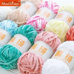 Yarn 1Pc 80M Chenille Velvet Yarn Thick Knitted Crochet Velvet er Soft Wool Soft Baby Blanket Suitable for DIY Hat Scarves L231130