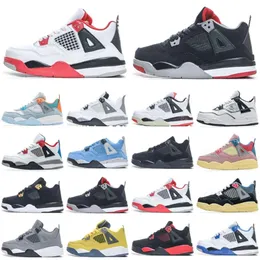 Jumpman 4S Baby Military Black child Basketball Shoes Trainers Kids Retros Cool Grey 4 Black Cat All White Pink Infant Boy Girl Baby Red Thunder Infrared Sneakers