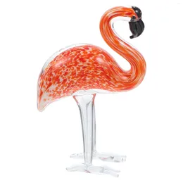 Garden Decorations Decorate Glazed Flamingo Table Crystal Sculpture Simulated Ornament