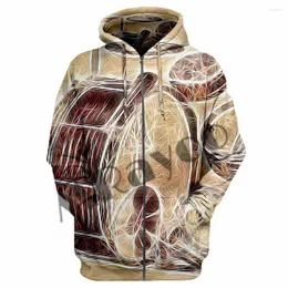 Men's Hoodies Drum Kit 3D All Over Printed Full Body Men's Jacket Harajuku Hooded Unisex Casual Street Sweatshirt Hombre