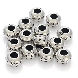 300 Pcs 6x10MM Acrylic Antique Silver Plated CCB Large Hole Beads For Women Diy Charm Bracelet Bangle Jewelry Making Accessories2077