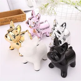 European Ceramic Crafts Bulldog Piggy Bank Home Decor Cute Piggy Bank Ornaments Creative Bulldog Money Box LJ201212256e