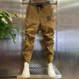 Men's Pants Fashion Simple Casual Loose Trendy Harem Pants Soft Men Pants Autumn Solid Color Corduroy Harem Pants J231130