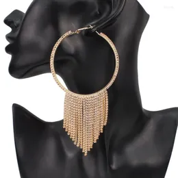 Baumelnde Ohrringe Luxus glänzende Strasssteine Quaste Kristall lange Tropfen für Frauen Hochzeit Schmuck Zubehör UKMOC