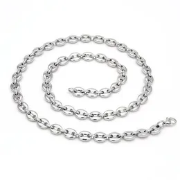 Grão de café link chain 7 4mm colar para homens corda de aço inoxidável link corrente colares moda hip hop masculino jóias267y