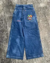 Jeans da uomo Tendenze della moda europea e americana Clown ricamato da uomo Y2k Street Hip Hop Punk Plus Size Casual Baggy Unisex 231129
