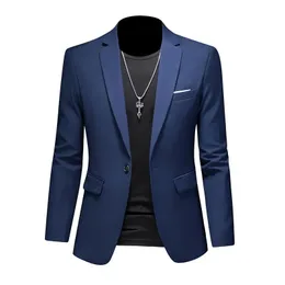 Męskie garnitury Blazers Men Business Casual Blazer plus rozmiar M6xl Solid Color Sukienka do mokree ubrania robocze Ogółe płaszcze płaszcze męskie odzież Tuxedo 231129