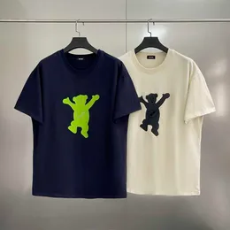 Nueva camiseta de manga corta de algodón holgada Wedone Little Bear edición de verano High Street para hombres e Instagram moda niebla