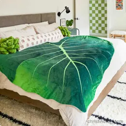 Cobertores Swaddling Super Soft Giant Leaf Blanket Home Decor Flanela Gloriosum Leaf Cobertores para camas Sofá Cozy Cobertores de praia Toalha Manta Cobertor R231130