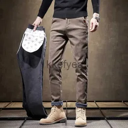 Korean Fashion Mens Thermal Fleece Lined Warm Cowboy Winter Pants Men Slim  Fit Winter Boot Cut Jeans With Thicken Plush Wool J231130 From Kkefyea,  $18.95