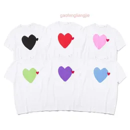 Comme De Garcon Mens t Shirt Commes Des Garcon Summer Mens t Shirt Embroidered Heart Short Sleeve Red Heart Comme t Shirt VRY0