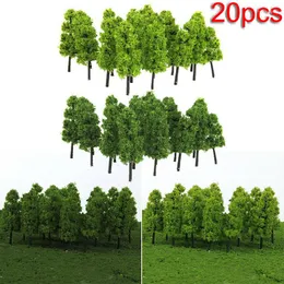 Dekorativa blommor 20st Model Trees Miniature Landscape Scenery Train Railways Scale 1: 200 Simulation Tree for Garden Decoration