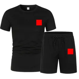 P designer t-shirt träningsoveraller herr T-shirt shorts set sommar Andas avslappnad löparset Modetryckt manligt märke sportdräkt