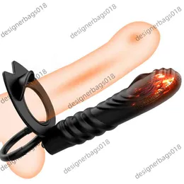 R TOYS MASSAGER LOCK SEX FINE PENIS RINGダブル浸透肛門プラグカップル用刺激装置のオルガスムの男性ストラップ用ディルドバイブレーター