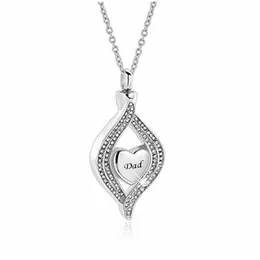 Fashion jewelry for MOM and DAD Cremation Urn Necklace for Ashes Jewelry Memorial Keepsake stainless steel Pendant204o