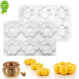 New 6 Cavity Flower Shaped Donut Silicone Mold Fondant Cake Mold DIY Chocolate Baking Tools Cake Decoration Accessories Bakeware