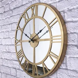 Markakanvas Mirror Metal Wall Clock 50 سم غرفة المعيشة زخرفية