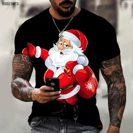 Men T-Shirts T-Shirt Design Christmas Santa Claus Tree Snowman Western Holiday 3D Printing Exclued 5XL