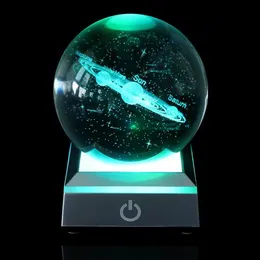 Yenilik Ürünleri 60cm 80cm K9 Kristal Güneş Sistemi Gezegen Globe 3D Lazer Gravüred Güneş Top Dokunmatik Anahtar LED Işık Temel Astronomi221s