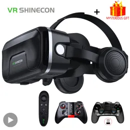 VR Glasses Shinecon Viar 3D Virtual Reality VR Glasses Headset Devices Helmet Lenses Goggles Smart For Smartphones Phone With Controllers 230428