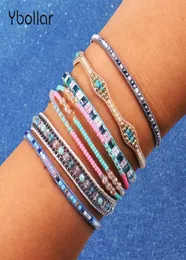 6pcsSet Handmade Braided Bracelets Rise Beads Seed Beads Woven MultiLayer Fashion Crystal Bohemian Charm Bangles Jewelry8463175