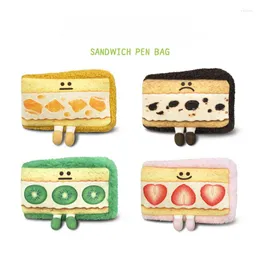 Sandwich Pen Bag Plush Winter Food Stationery Portable Cartoon Cute Pencil Case Student Storage Girl Gift