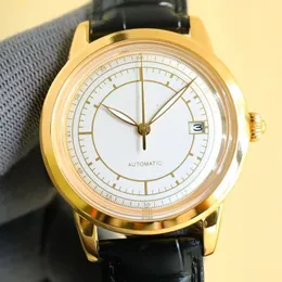 Orologio meccanico automatico 9015 da uomo ultrasottile di alta qualità da 8 m, cassa in acciaio inossidabile a specchio con zaffiro, cinturino in pelle di vitello italiano, orologio di lusso super impermeabile