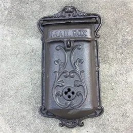 Metal Mailbox for Home Cast Iron Mail Box Post Box Wall Mounted Apartment Outdoor Garden Decoration Vintage Ornaments Cast Iron Le223Z