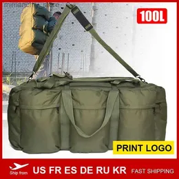 Sacos Ao Ar Livre Saco De Bagagem De Viagem Ao Ar Livre 100L Super Grande Bolsa Homens Tático Militar Mochila Camping Saco De Armazenamento Camo Exército Verde Pacote Q231130