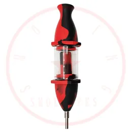 Colorido Cápsula Estilo Fumar Silicona Hookah Bong Tubos Hierba extraíble Filtro de tabaco Pipa de agua Burbujeador Plataformas petroleras 10 mm Punta de metal Clavos Paja Titular de cigarrillo DHL