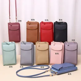 Mini bolsa de ombro de couro feminina, bolsa tipo estilingue, carteira de couro, bolsa para mulheres, cartão, porta-telefone, bolsa de moedas, bolsa crossbody para telefone